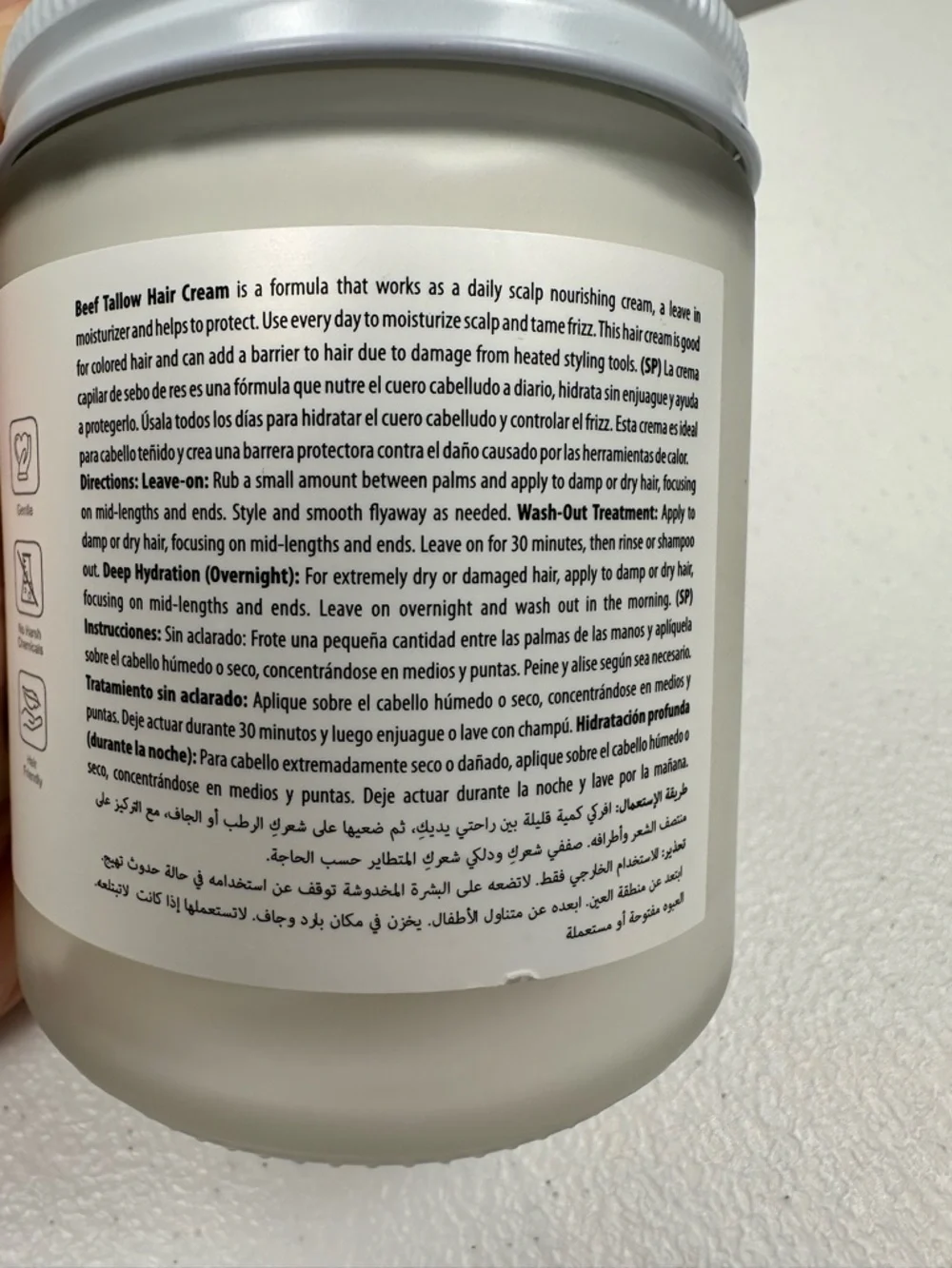 Spanish Garden Beef Tallow Hair Cream – Organic Moisturizing & Styling Balm‎ 8oz